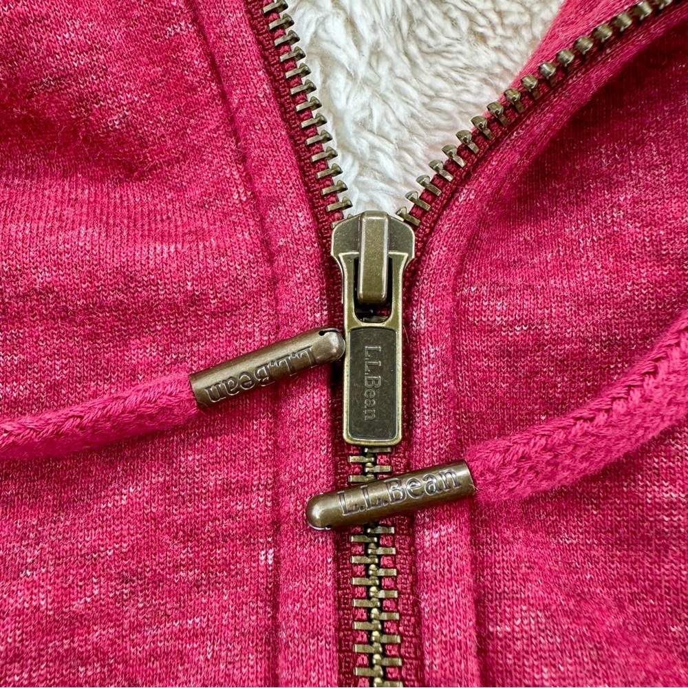 L.L. Bean Women's 1912 Sweatshirt, Sherpa Lined Hoodie, Cranberry Medium Petite - Picture 12 of 16